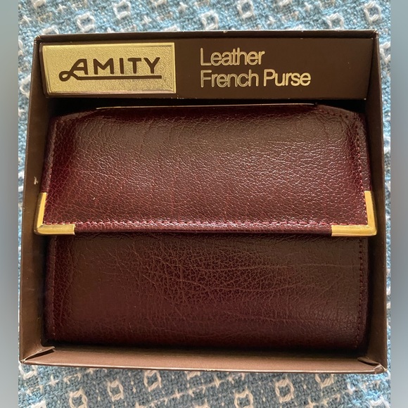 NWT Amity Deep Burgundy Leather French Purse - Picture 7 of 13